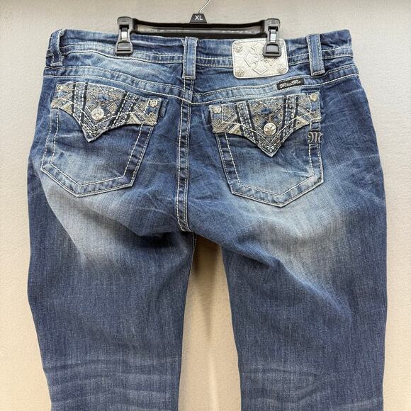 Miss Me Denim - Miss Me Jeans Women's 34x35 (18) Mid-Rise Easy Boot  Faux Pocket Flaps EUC